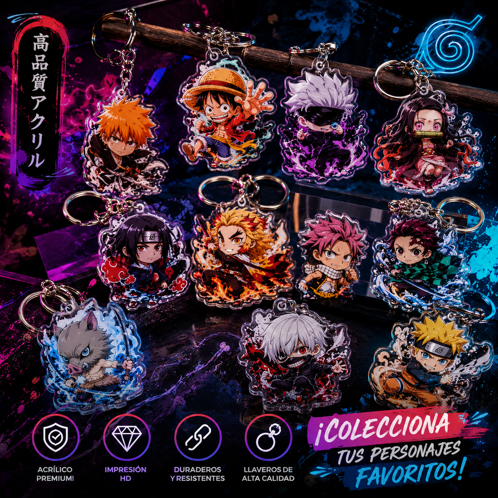 Llavero Acrílico Anime Premium - Colección Shonen (Edición Especial)