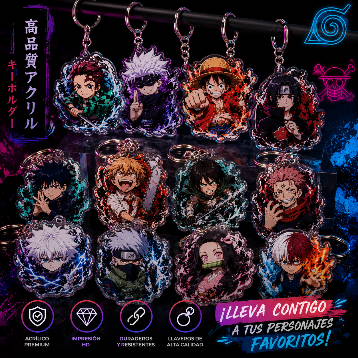 Llavero Acrílico Anime Premium - Colección Shonen (Edición Especial)